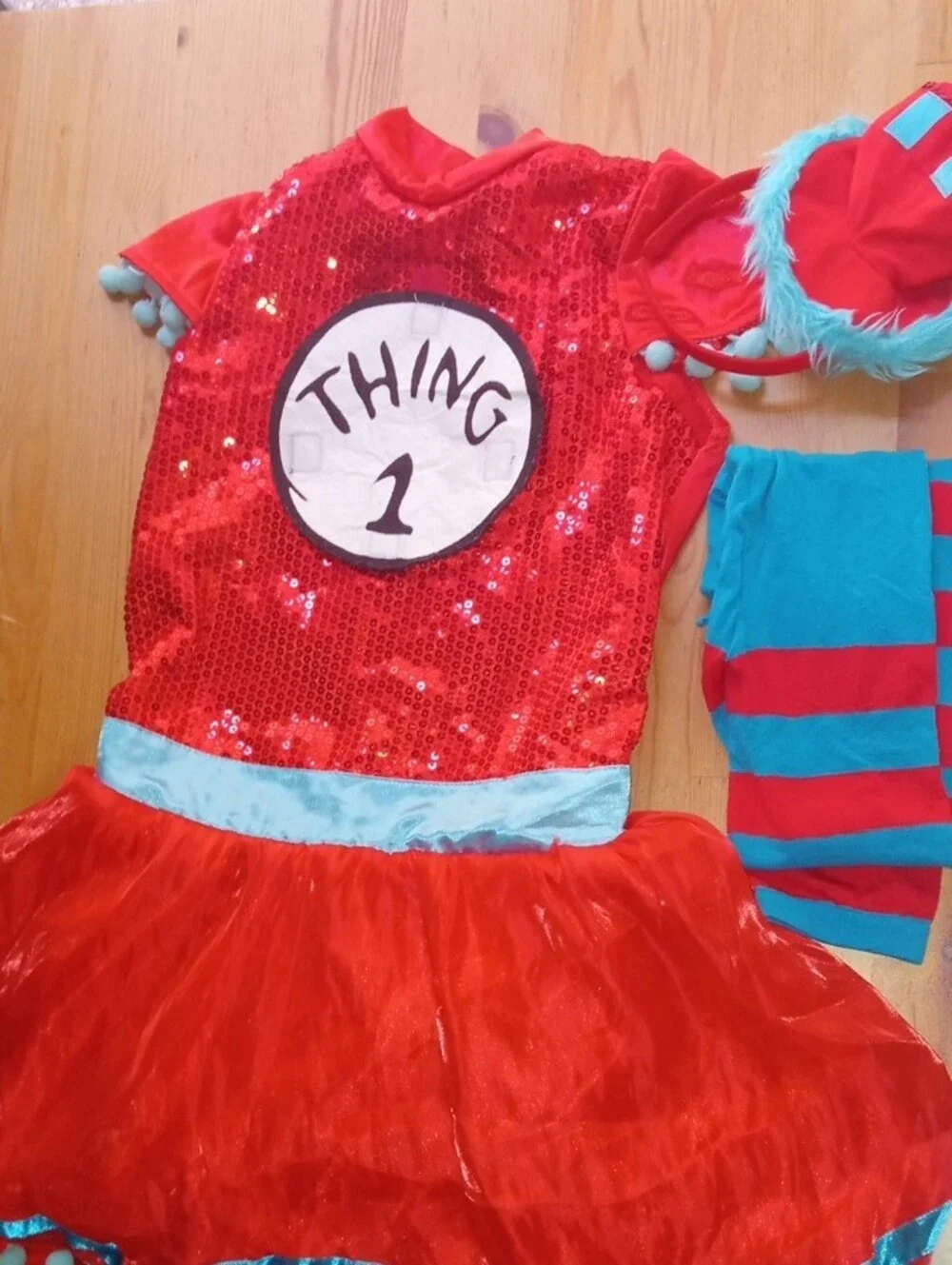 Dr. Seuss Red and Blue Thing 1 Girls Costume Dress